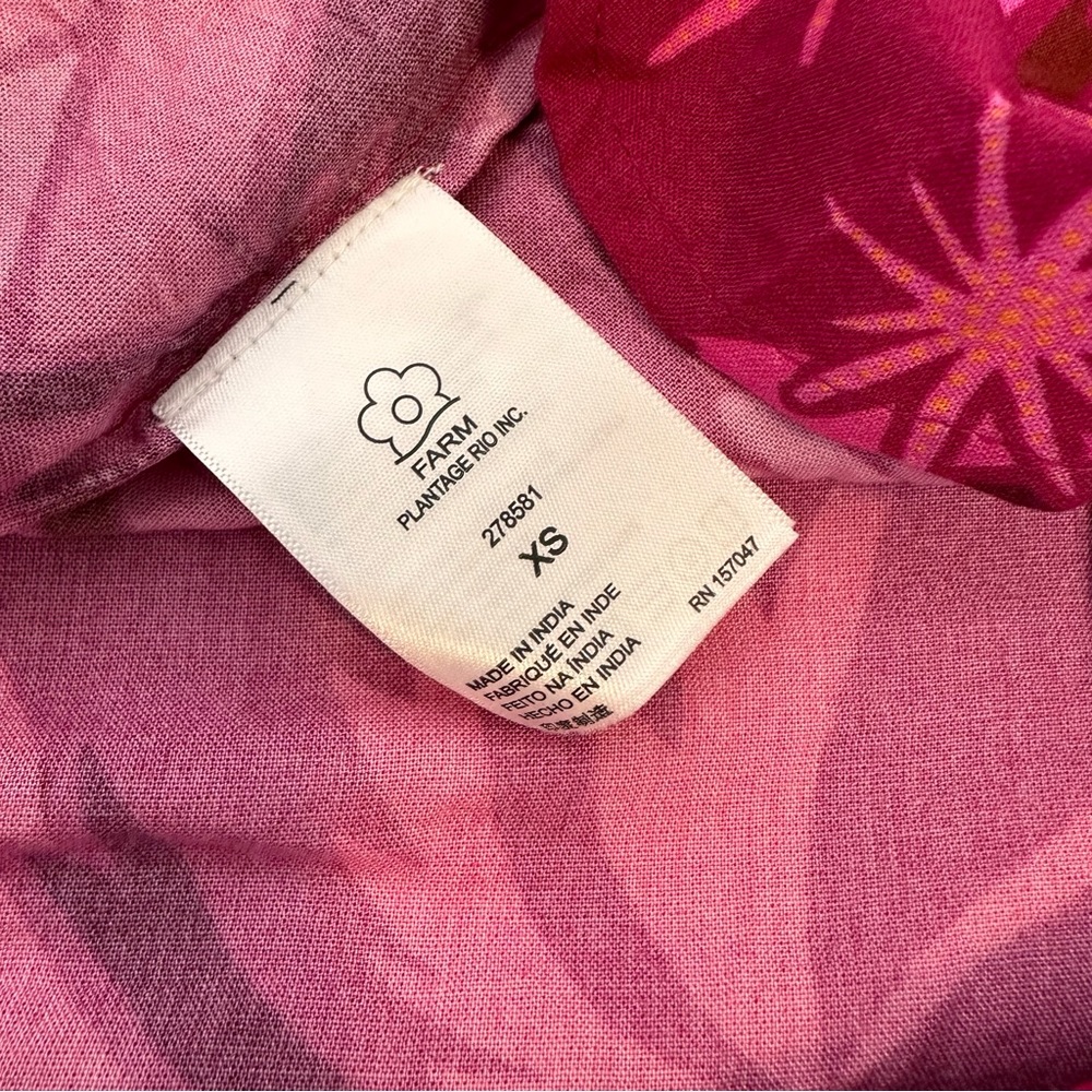 Farm Rio NWT Shirred Tiered Maxi Skirt Pink Combo Sz XS Anthropologie Garden - Picture 8 of 14